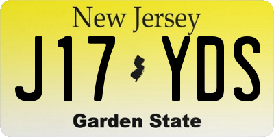 NJ license plate J17YDS