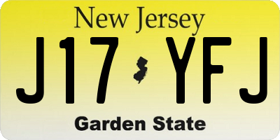 NJ license plate J17YFJ