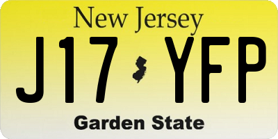 NJ license plate J17YFP