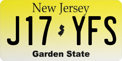 NJ license plate J17YFS