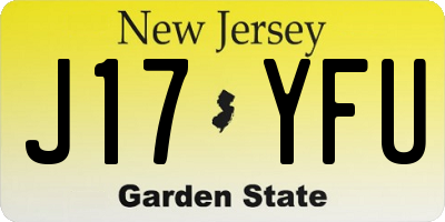 NJ license plate J17YFU