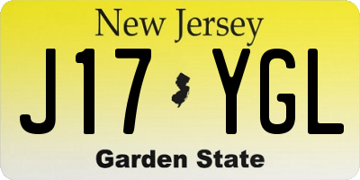 NJ license plate J17YGL
