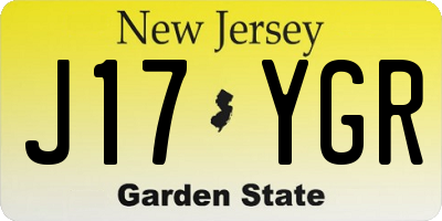 NJ license plate J17YGR