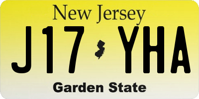 NJ license plate J17YHA
