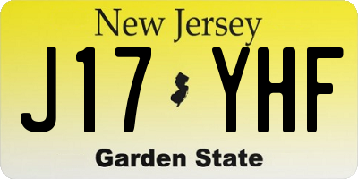 NJ license plate J17YHF