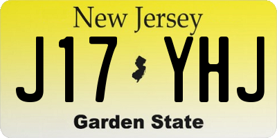 NJ license plate J17YHJ