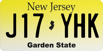 NJ license plate J17YHK