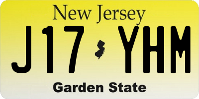 NJ license plate J17YHM