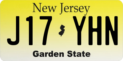 NJ license plate J17YHN