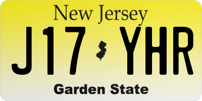 NJ license plate J17YHR