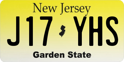 NJ license plate J17YHS