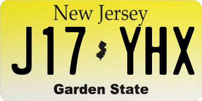 NJ license plate J17YHX