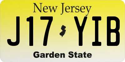 NJ license plate J17YIB