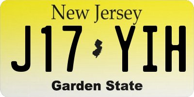 NJ license plate J17YIH