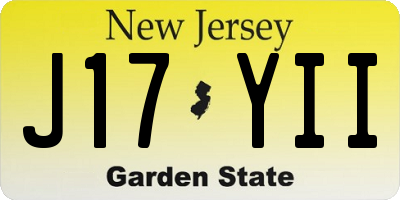 NJ license plate J17YII