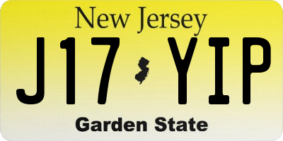 NJ license plate J17YIP