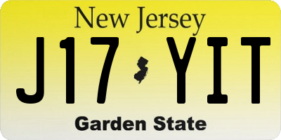 NJ license plate J17YIT