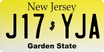 NJ license plate J17YJA