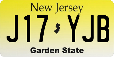 NJ license plate J17YJB