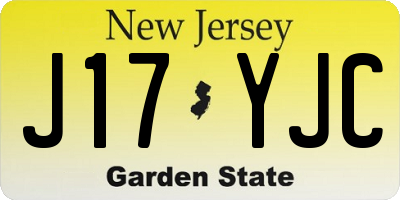 NJ license plate J17YJC