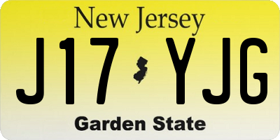 NJ license plate J17YJG