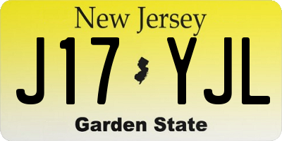 NJ license plate J17YJL