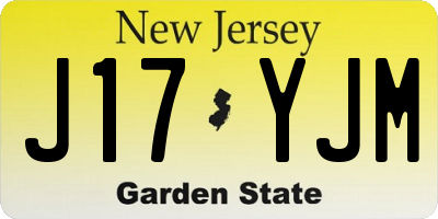 NJ license plate J17YJM