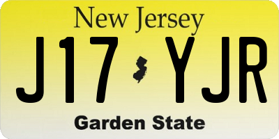 NJ license plate J17YJR