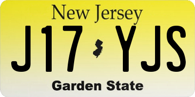 NJ license plate J17YJS