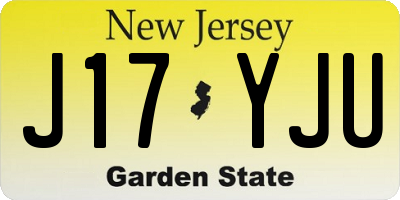 NJ license plate J17YJU