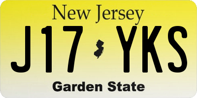 NJ license plate J17YKS