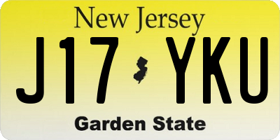 NJ license plate J17YKU