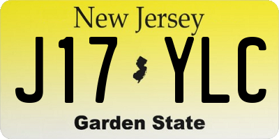 NJ license plate J17YLC