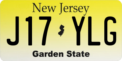 NJ license plate J17YLG