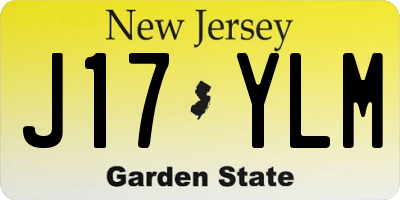 NJ license plate J17YLM