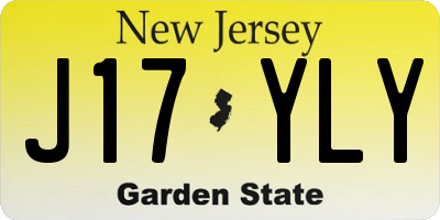 NJ license plate J17YLY