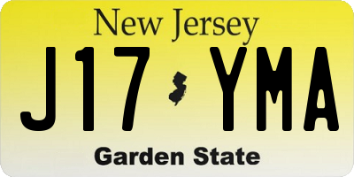 NJ license plate J17YMA