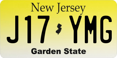 NJ license plate J17YMG