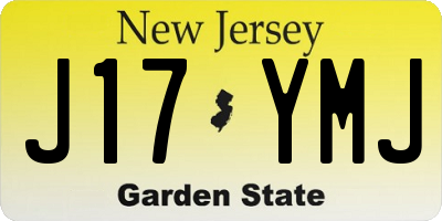 NJ license plate J17YMJ