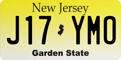 NJ license plate J17YMO