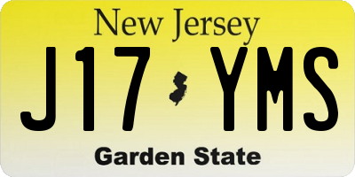 NJ license plate J17YMS