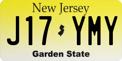 NJ license plate J17YMY