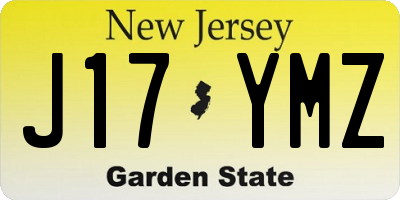 NJ license plate J17YMZ