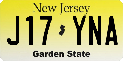 NJ license plate J17YNA