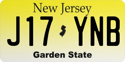 NJ license plate J17YNB