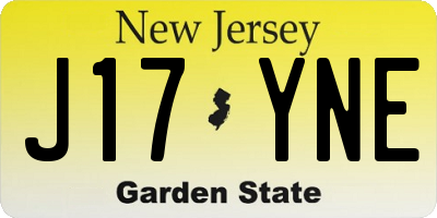 NJ license plate J17YNE
