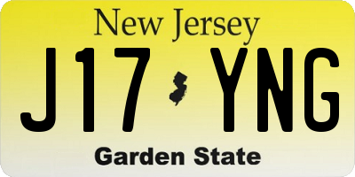 NJ license plate J17YNG