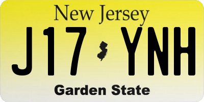 NJ license plate J17YNH
