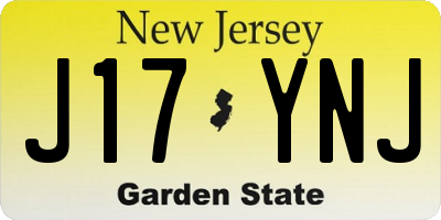 NJ license plate J17YNJ