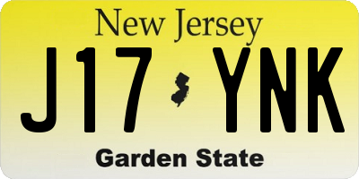 NJ license plate J17YNK